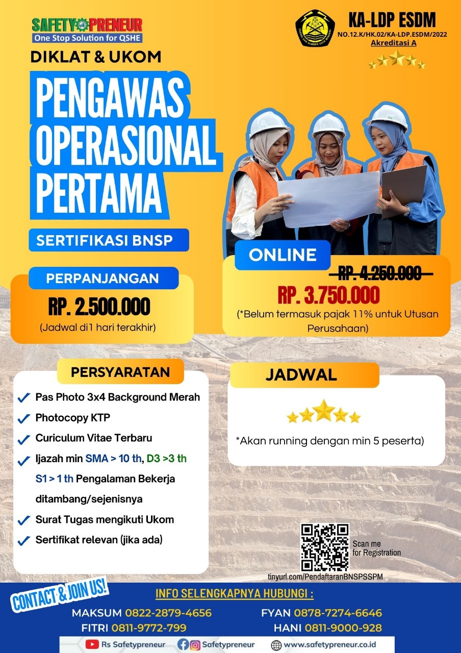 Pelatihan Pengawas Operasional Pertama (POP) Resmi & Terpercaya