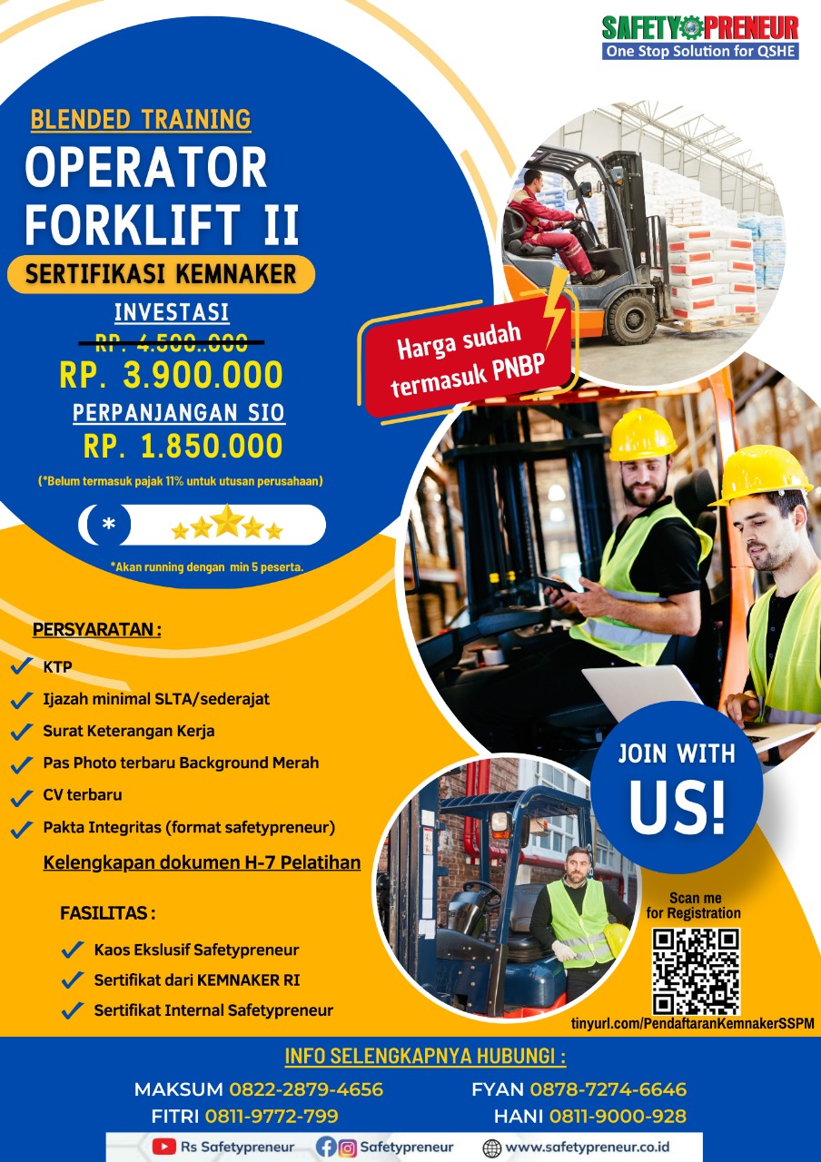 Pembinaan Operator Forklift Kelas II Resmi & Terpercaya